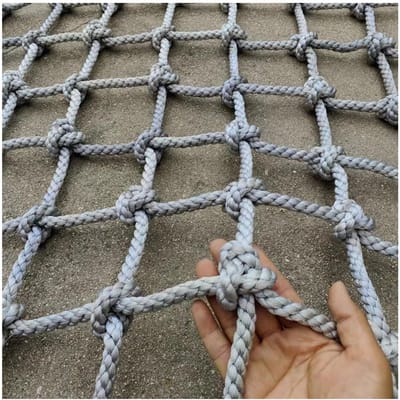 Vrachtnet Veiligheidsnet - Klimnet Speeltuin - Veiligheid Kinderen Huisdieren - Sterk Polyamide Materiaal - 3 x 3 Meter - Zwart
