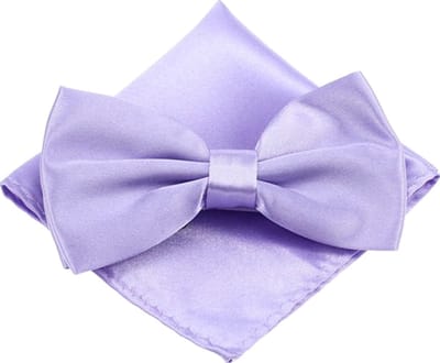 Fako Fashion - Vlinderstrik Inclusief Pochette - Vlinderdas - Strikje - Pochet - Lila Paars