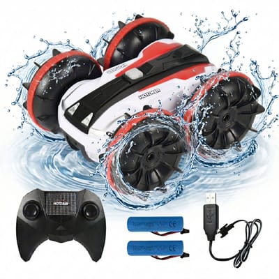 Kiddel RC Bestuurbare Auto en Boot - Afstandsbestuurbare Auto All Terrain - Radiografisch - Waterdicht - Met 2 Accu's voor Jongens en Meisjes