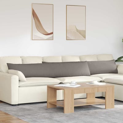 vidaXL - Zitkussens - 2 - st - Stof - Taupe - 200 - x - 40 - cm