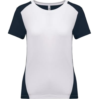 PROACT® Ecologisch sport-T-shirt in twee kleuren voor dames PA4015 - White / Navy - L
