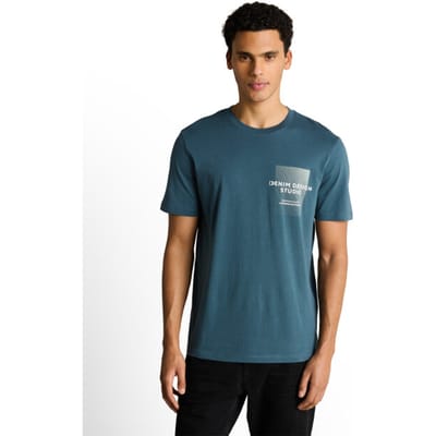 Tom Tailor Denim - T-shirt met print - Maat XXL - tide petrol