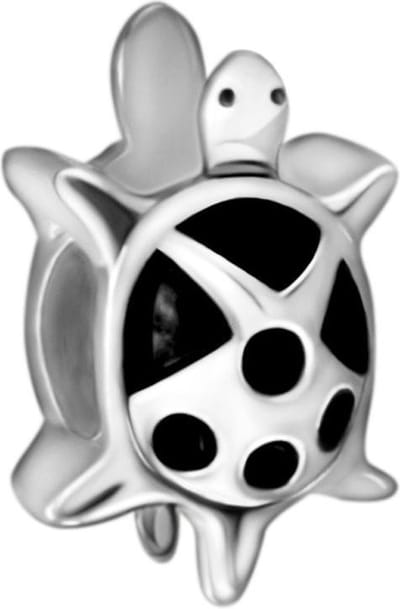 Quiges - 925 - Zilveren - Bedels -Sterling zilver - Beads - Schildpad Kraal Charm - Geschikt – voor - alle bekende merken - Armband Z014