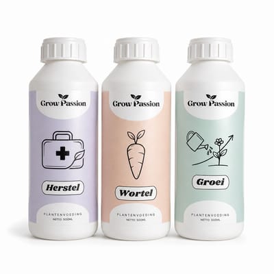 GrowPassion Plant Herstel Pakket – Plantenvoeding voor Zieke en Zwakke Planten – Herstel, Wortel & Groei – Voor Kamerplanten en Tuinplanten – 3 x 500 ml