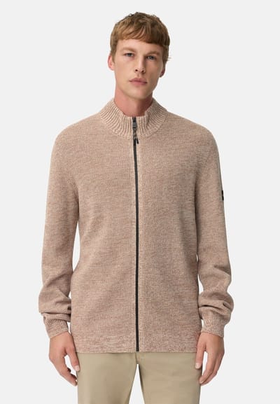 camel active Gebreide cardigan van een zachte katoenmix - Maat menswear-S - Haver