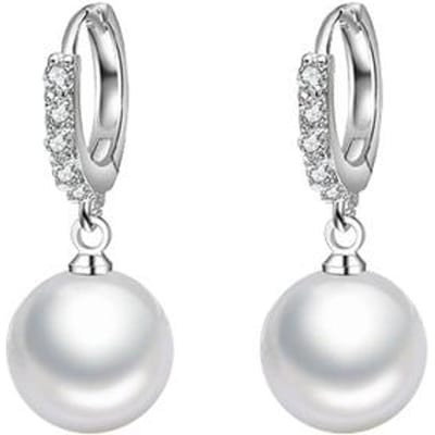 Pareloorbellen Natuurlijke zoetwaterparel 925 sterling zilveren oorbellen Parelsieraden voor huwelijkscadeau white