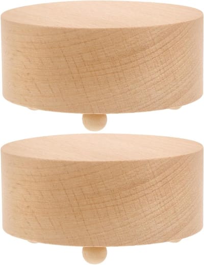 Allecto Plus - Houten muziekdoos om zelf te maken - Set van 2 stuks met sokkel - Kaki kleur