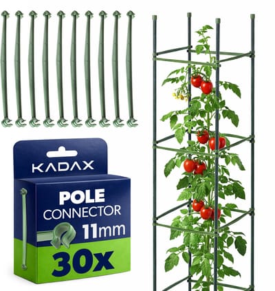 KADAX plantenstokverbinder Ø 11 mm, 30 stuks, verbindingselementen voor klimrekken, klimtorens en plantensteunen in de tuin, steekverbinders voor plantenstokken