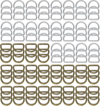 120 Pcs D Rings - Metalen Gespen voor Rugzakken, Schoudertassen, Luggage en Naaiprojecten, 25mm Dikte, Zilver/Bronze, Multicolor Accessoires
