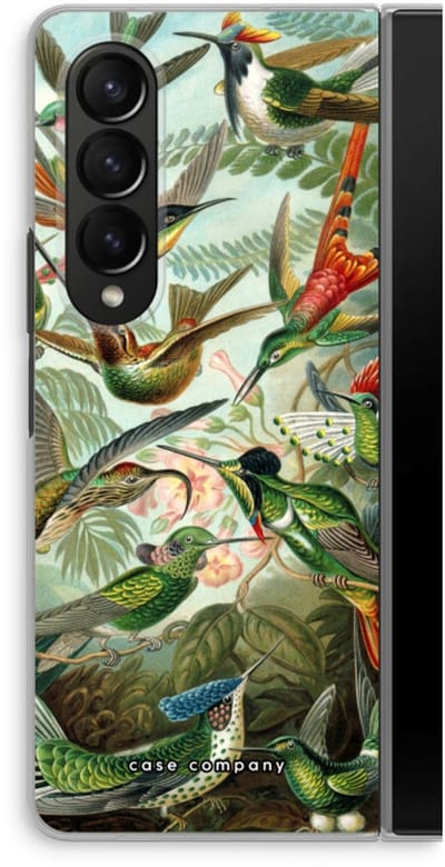 Case Company® - Hoesje geschikt voor Samsung Galaxy Z Fold4 hoesje - Haeckel Trochilidae - Soft Cover Telefoonhoesje - Bescherming aan alle Kanten en Schermrand