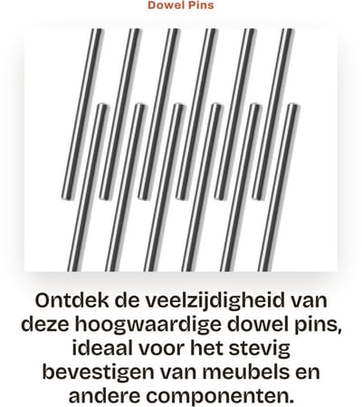 Dailygoods- Dowel Pin 50 Stuks - 4x50mm - Roestvrij Staal - Cylindrische Bevestigingspinnen - Antiroest - Voor Positionering Componenten - Positioneringspin