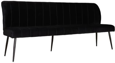 Eetkamerbank 200cm Sally velvet zwart eetbank
