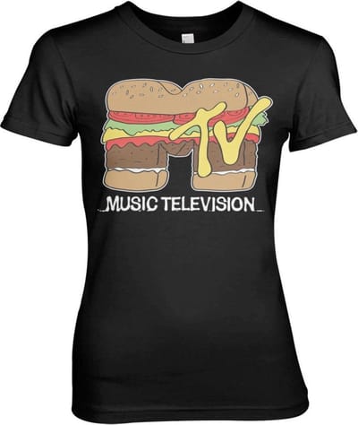 MTV Dames Tshirt -S- Hamburger Zwart