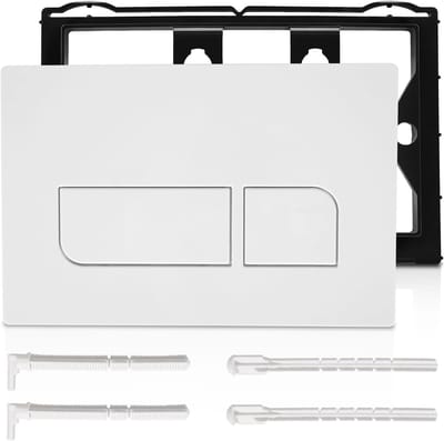 WC Spoelplaat - Bedieningspaneel Toilet - Dubbele Spoeling - Hoge Compatibiliteit - 24.5 cm Breed - Wit