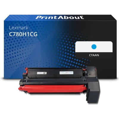 PrintAbout huismerk Toner C780H1CG Cyaan Hoge capaciteit Geschikt voor Lexmark