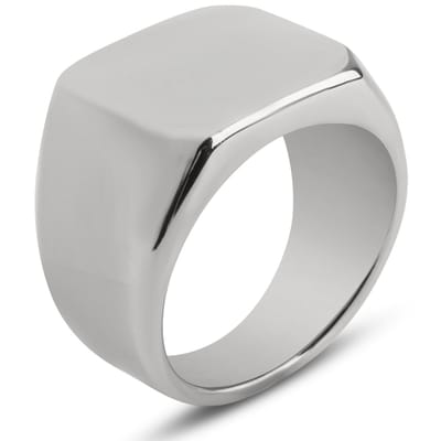 Heren Zegelring Zilver kleurig - Staal - Ringen Mannen - Heren Ring - Papa Cadeau Voor Mannen - Vaderdag