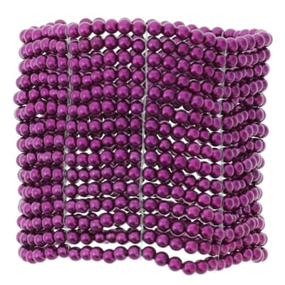 Behave - Armband - paars kraaltjes - bohemian festivalstijl - 16 cm