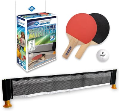 Mini Tafeltennisset voor Binnen en Buiten - Complete Set met Net, Rackets en Ballen