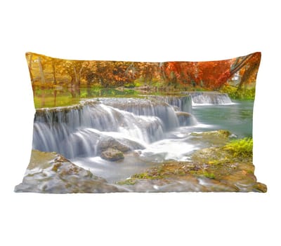 Sierkussens - Kussentjes Woonkamer - 50x30 cm - Herfst - Waterval - Natuur - Bomen