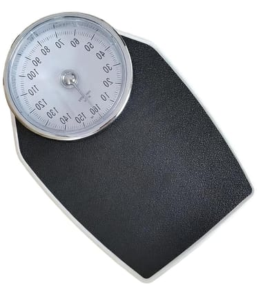 Lichaamsgewichtweegschaal - Mechanische weegschaal - Gezondheid meten - Antislip micro-grip - 158 kg capaciteit - Zilver