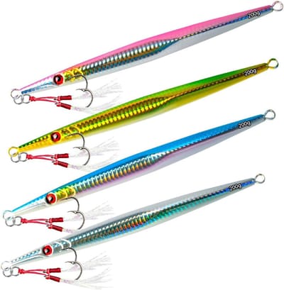 Diepe snel zinkende visaas, 4 stuks, 60g/80g/160g/200g, carbide spinner, perfect voor baars, makreel en jiggen