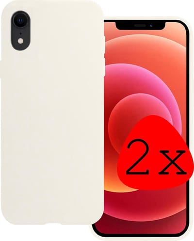 Hoesje 2 Stuks - Geschikt voor Apple iPhone XR - Sterk & Shockproof - Case Siliconen - Back Cover - Telefoon Hoes - Wit