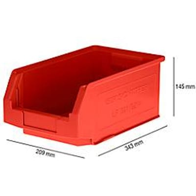 Magazijnbak LF 321 SSI Schäfer - polypropeen - L 343 x B 209 x H 145 mm - 7,5 l - rood