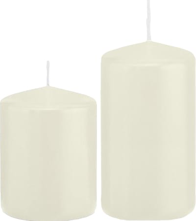 Trend Candles - Stompkaarsen set 6x stuks ivoor wit 8 en 12 cm