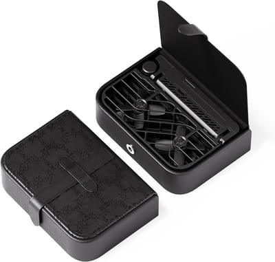 Beschermende PU Case - Opbergtas Hoes - Camera Bescherming - Modern Design - 14x10x4 cm - Zwart