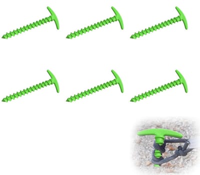 MTTProducts - Tent Pegs - Screw Pegs - Robuuste nylon materiaal - 14.5 cm - Geschikt voor camping - Groene kleur - Perfect voor bouncy castles