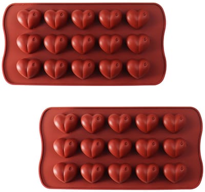 Dailygoods - 2 stuks liefdeshart cakevorm, hartvorm cakevorm, 3D liefdeshart diamantvormig, geschikt voor het maken van hartvormige bonbons (siliconen)