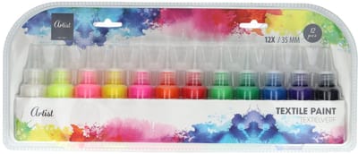 Textielverf - Artist - 12 kleuren van 35 ML