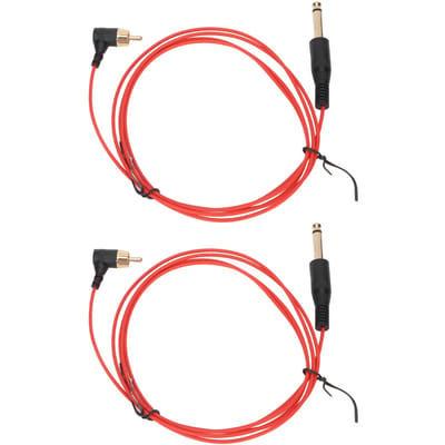 2 stuks RCA Tattoo Clip Cord 1,8m Professionele Flexibele Tattoo Machine Clip Cord Accessoire voor Voeding Red red