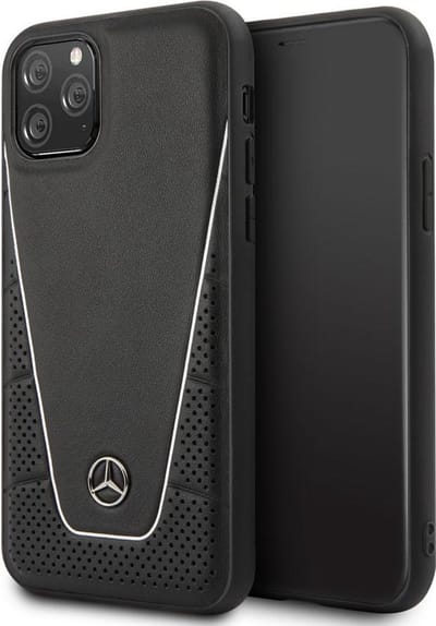 iPhone 11 Pro Backcase hoesje - Mercedes-Benz - Effen Zwart - Leer