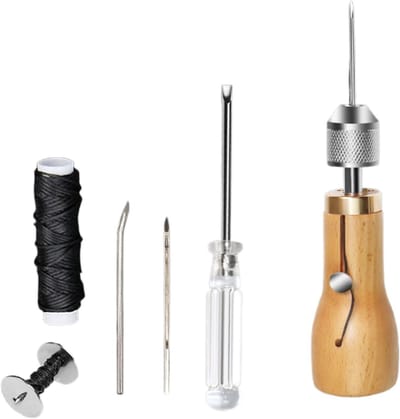 Leer Naaiset - Reparatieset Leer - Leer Bewerken - Ergonomische Handgreep - 15.4 cm Pakket - Niet Gespecificeerd