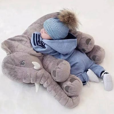 Klikkopers® - Olifant Knuffel - Olifant Kussen – Grote knuffel - Baby Cadeau - Kawaii knuffel – Kawaii kussen - 60cm