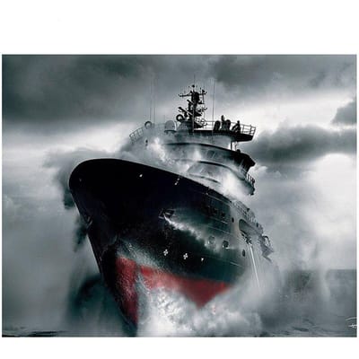 Diamant schilderij kruissteek landschap schip Strass handwerk diamant borduurwerk ronde boor 20X30CM black