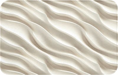 WC mat 80x50 cm - Antislip - Diagonaal - Golven - Crème - Toiletmat - Vloermat - Douchemat - Toilet tapijt - Toiletmatten