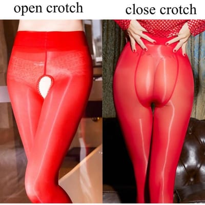 M L XL Grande Taille Collants en Nylon Extensible 8D Huile de Cheval Brillant Clubwear Pole Dance Sexy pour Femmes Entrejambe Ouvert / Fermé Collants M Open Crotch
