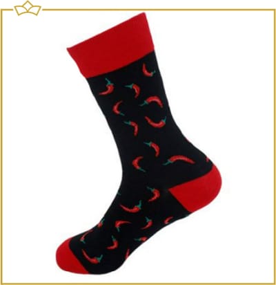 ATTREZZO® Grappige sokken - Peper - Maat 39-42 - Rood