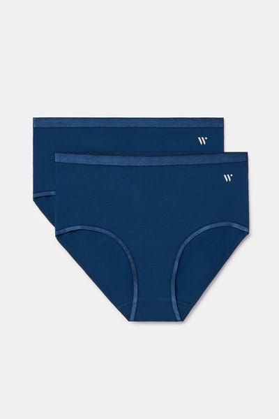 Woody Dames Slip Duopack Donkerblauw M