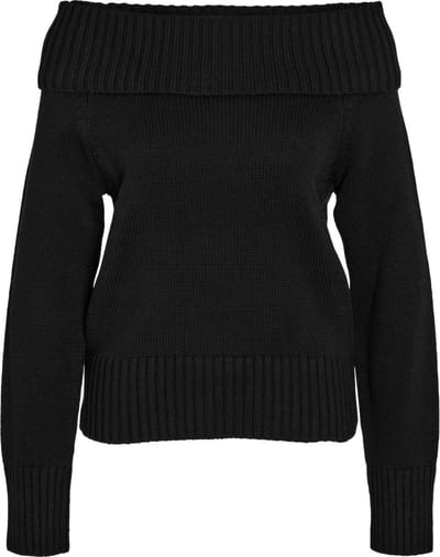 Noisy may Trui Nmlima L/s Off Shoulder Knit Fwd 27031461 Black Dames Maat - XS