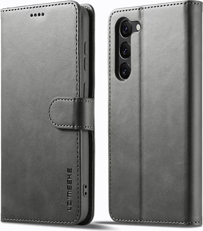 LC.IMEEKE Hoesje - Geschikt voor Samsung Galaxy S23 Hoesje - LC.IMEEKE Luxe Book Case - Grijs