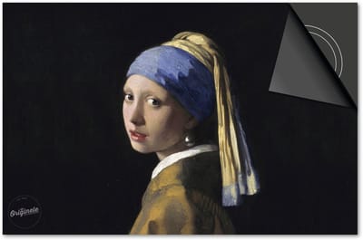Inductie Beschermer Meisje met de Parel print Exclusief 90x52cm