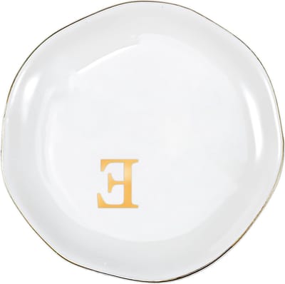 Persoonlijke Keramische Ring Schaal voor Sieraden, Gepersonaliseerde Trinket Dish met Gouden Initialen voor Oorbellen en Kettingen, Perfecte Decoratie voor Verloving en Huwelijkscadeaus voor Vrouwen