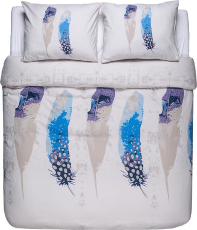 Ambianzz Bedding - Peacock Feathers Flanel - Dekbedovertrek - Flanel - Tweepersoons - 200x200/220 cm - Blauw