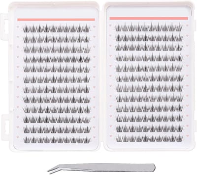 288 Pcs Self Adhesive Eyelashes met Tweezers - 24 Rows DIY Eyelashes - Geen Lijm Nodig - Zachte 5D Natuurlijke Valse Wimpers - Wimperextensions Kit