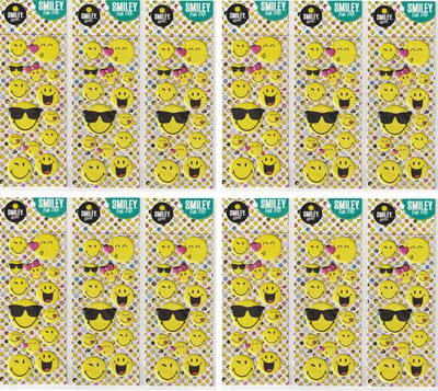 Smiley Emoji 3d Stickers | 12 Stickervellen 22 x 10 cm | 14 stickers