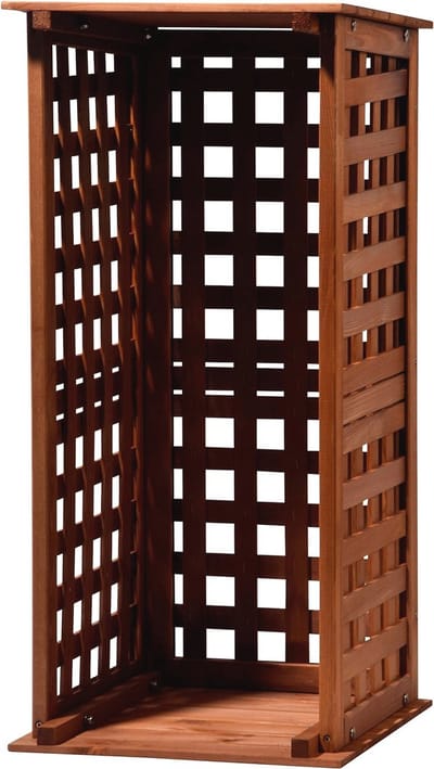 Compact Brandhoutrek voor Binnen en Buiten | Houten Haardhoutrek | 39 x 39 x 85 cm | 0,08 m³ | Bruin