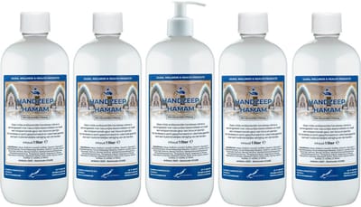 Handzeep Hamam 1 liter - set van 5 stuks - met gratis pomp - Voordeelverpakking